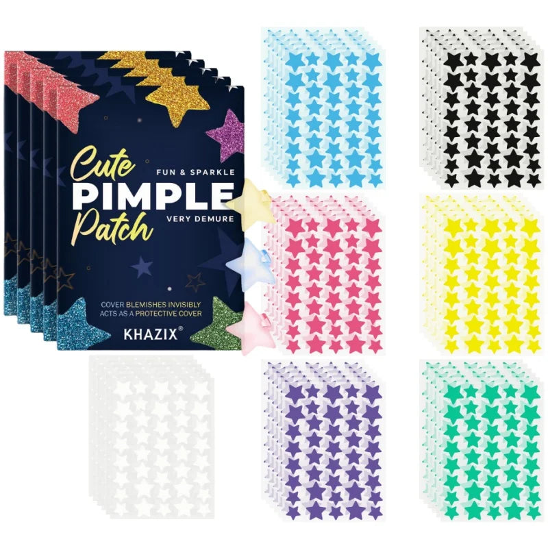 1400 Patchs Anti-Acné Étoiles Multicolores – Patchs Correcteurs Ultra-Fins pour Boutons