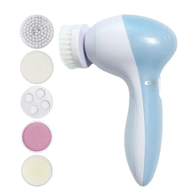 Brosse Nettoyante Visage Électrique 5-en-1 – Nettoyage, Massage, Anti-Points Noirs