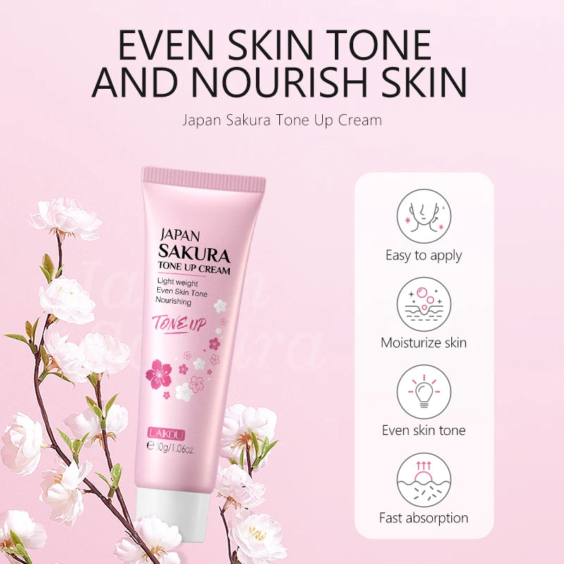 LAIKOU Coffret Soin Sakura du Japon – Kit Hydratant Anti-Âge, Lissant Anti-Rides, Éclat du Visage