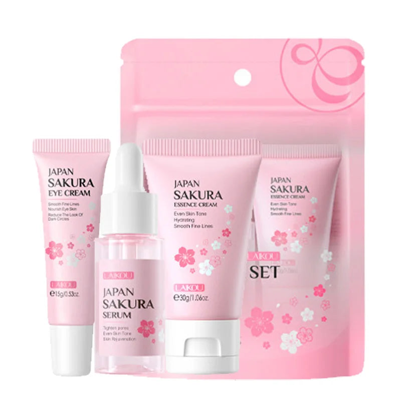 LAIKOU Coffret Soin Vitamine C 3 pièces – Crème Visage, Sérum, Crème Yeux Hydratant Anti-Rides