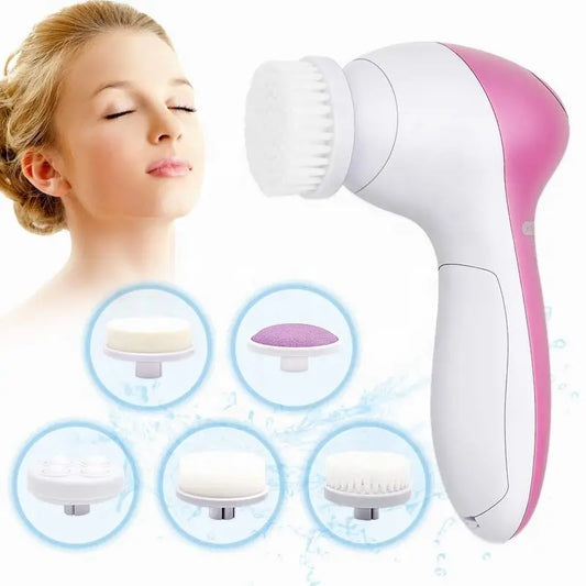 Brosse Nettoyante Visage Électrique 5-en-1 – Nettoyage, Massage, Anti-Points Noirs