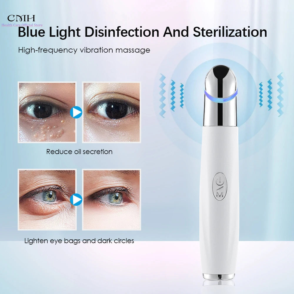 Appareil de Soin des Yeux 3-en-1 – Masseur Facial LED Anti-Cernes, Anti-Poches