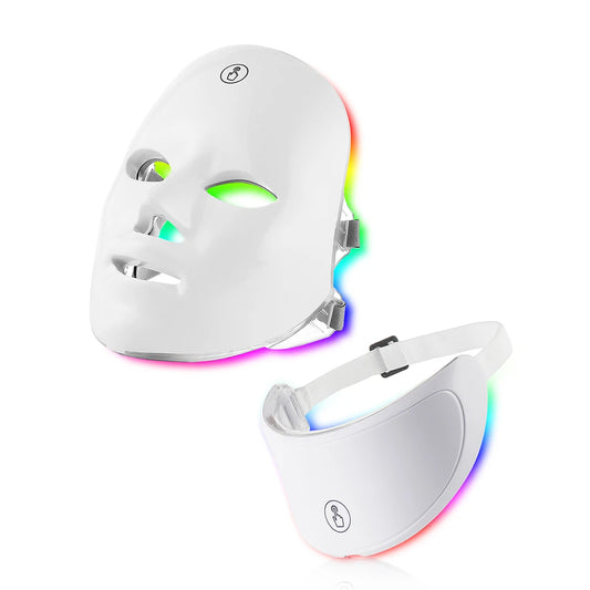 Masque LED Visage et Cou 7 Couleurs – Appareil de Soin et Massage