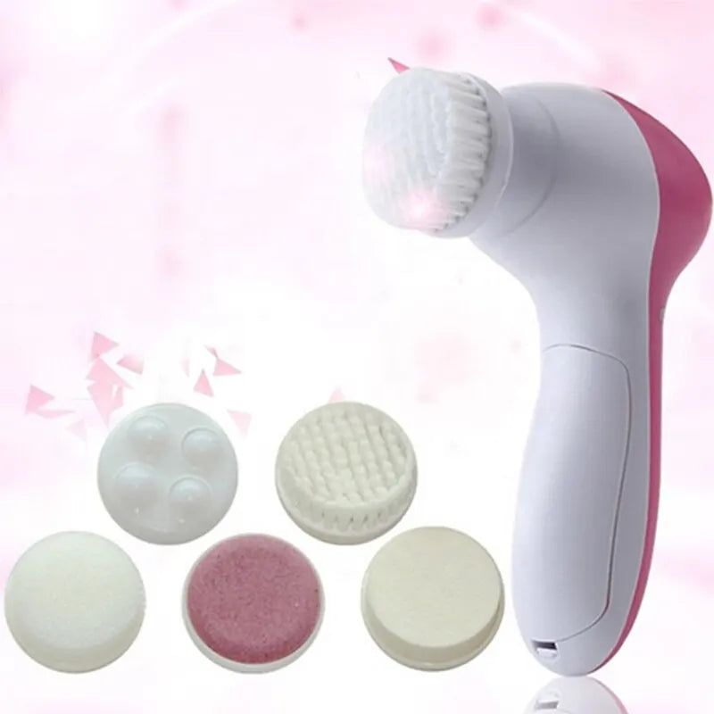 Brosse Nettoyante Visage Électrique 5-en-1 – Nettoyage, Massage, Anti-Points Noirs