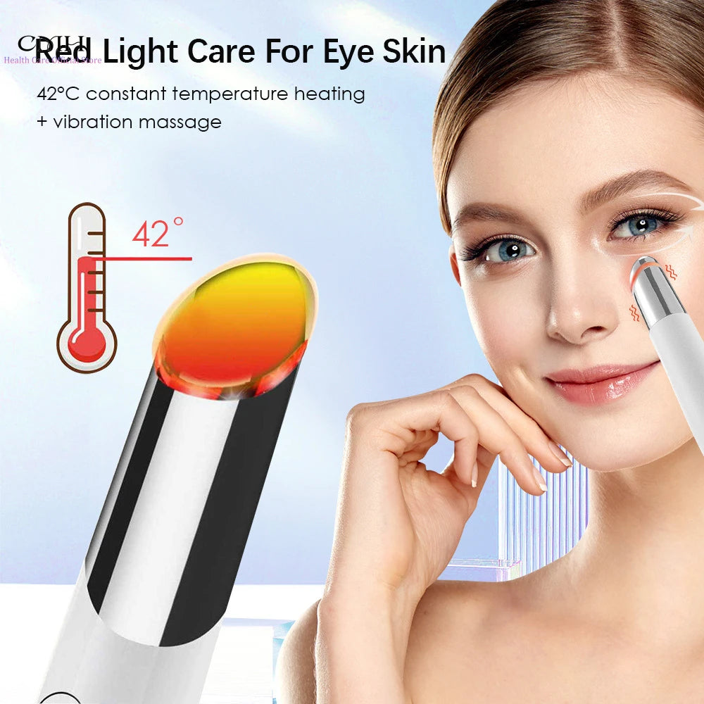 Appareil de Soin des Yeux 3-en-1 – Masseur Facial LED Anti-Cernes, Anti-Poches